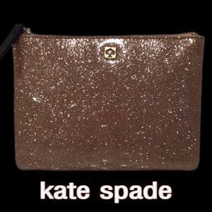 kate spade Glitterbug Pouch, Rose Gold